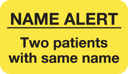 Name Alert Same Name 1-1/2&quot;x7/8&quot; - Fl-Chartreuse, 250/Roll