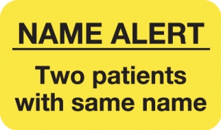 Name Alert Same Name 1-1/2"x7/8" - Fl-Chartreuse, 250/Roll<br />11-MAP1050