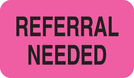 Referral Needed 1-1/2&quot;x7/8&quot; Fl-Pink, 250/Roll