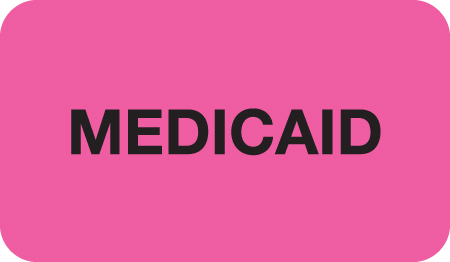 Medicaid 1-1/2&quot;x7/8&quot; Fl-Pink, 250/Roll