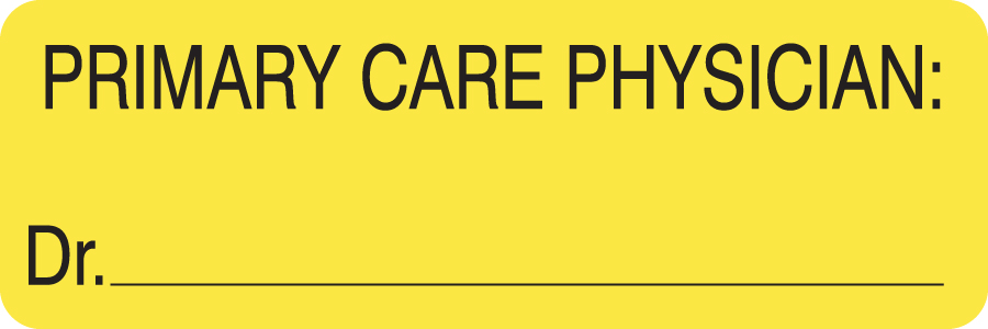 Primary Care Physician 3&quot;x1&quot; Fl-Chartreuse, 250/Roll