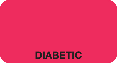 Diabetic 1-1/2&quot;x7/8&quot; Red, 250/Roll