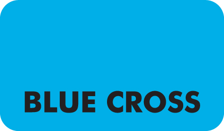 Blue Cross 1-1/2&quot;x7/8&quot; Lt Blue, 250/Roll