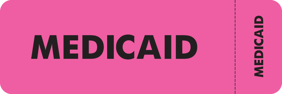 Medicaid 3&quot;x1&quot; Fl-Pink, 250/Roll