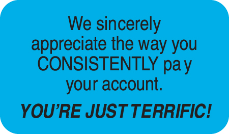 You're Terrific 1-1/2&quot;x7/8&quot; Light Blue, 250/Roll