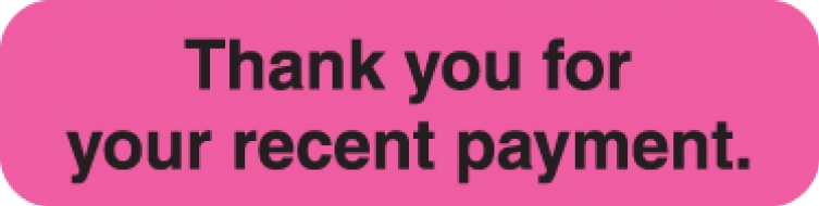 Thanks Payment 1-1/4&quot;x5/16&quot; Fl-Pink, 500/Roll