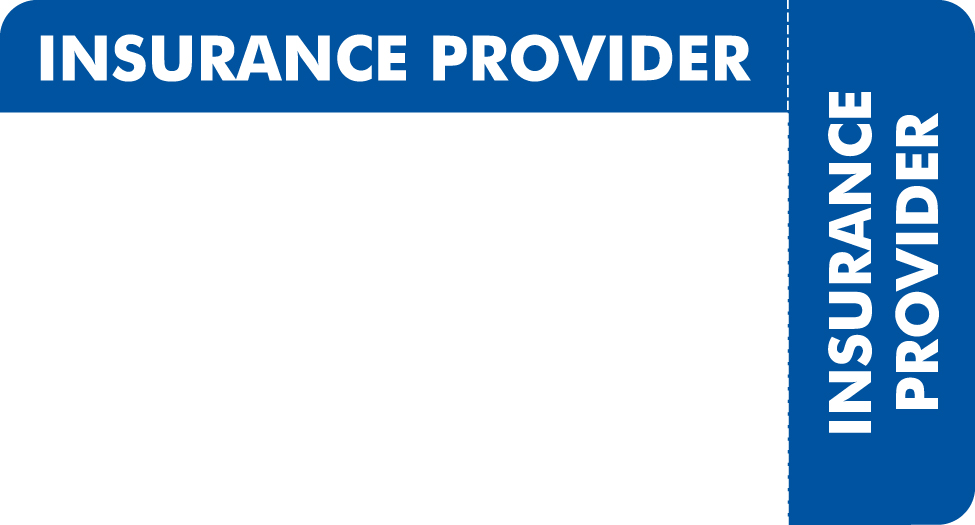 Insurance Provider 3-1/4&quot;x1-3/4&quot; Blue, 250/Roll