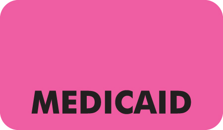 Medicaid 1-1/2&quot;x7/8&quot; Fl-Pink, 250/Roll