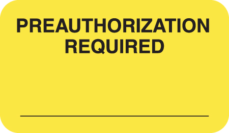 Pre-Authorization Required 1-1/2&quot;x7/8&quot; Fl-Chartreuse, 250/Roll