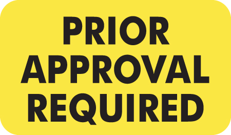 Prior Approval 1-1/2&quot;x7/8&quot; Fl-Chartreuse, 250/Roll