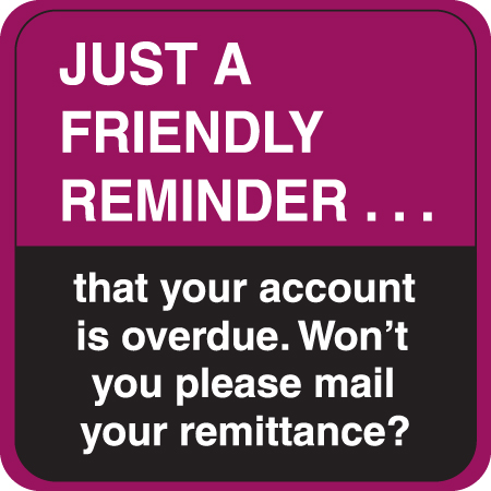 Just A Friendly Reminder 1-1/2&quot;x1-1/2&quot; Purple/Black, 250/Roll