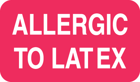 Allergic To Latex 1-1/2&quot;x7/8&quot; Red, 250/Roll