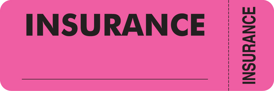 Insurance 3&quot;x1&quot; Fl-Pink, 250/Roll