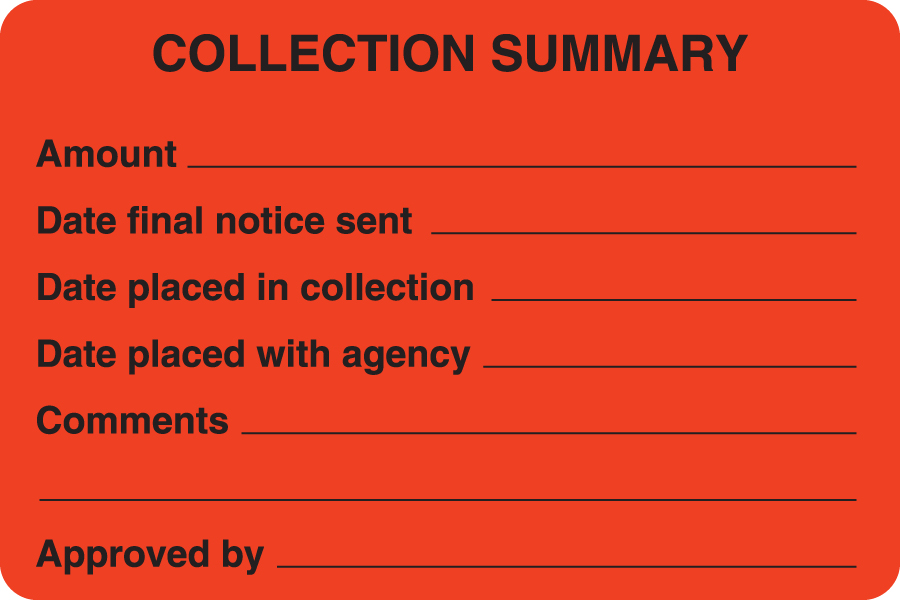 Collect Summary 3-1/4&quot;x1-3/4&quot; Fl-Red, 320/Roll