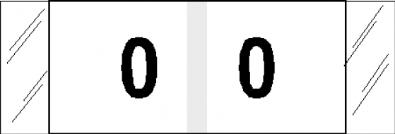 0-9 Labels Col'R'Tab 1/2&quot; Black/White, 500/Roll