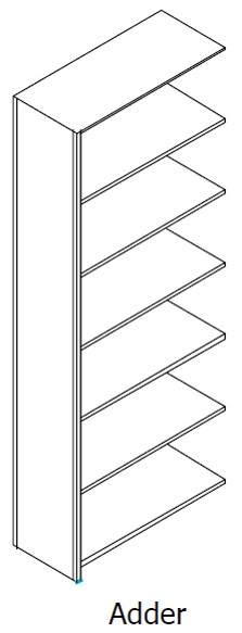 Unslotted, Open Shelving, Adder Unit, 6 Openings, 7 Shelves, 36&quot;w x 18&quot;d x 88-1/4&quot;h